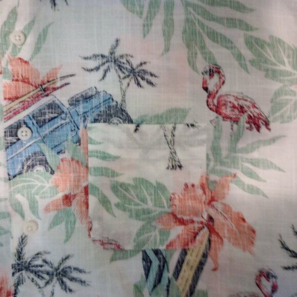 Izod Saltwater Hawaiian Button-Up Shirt Tropical Floral Surf 3XLT Big Tall - Picture 5 of 7